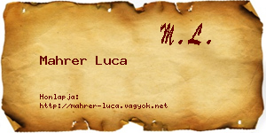 Mahrer Luca névjegykártya